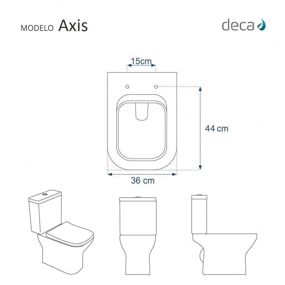 Assento Sanitário Soft Close Axis ébano Fosco (preto Fosco) Para Vaso Deca - 2
