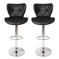 Kit 2 Banquetas Estofadas c/encosto p/Cozinha Gir. Preta - 1