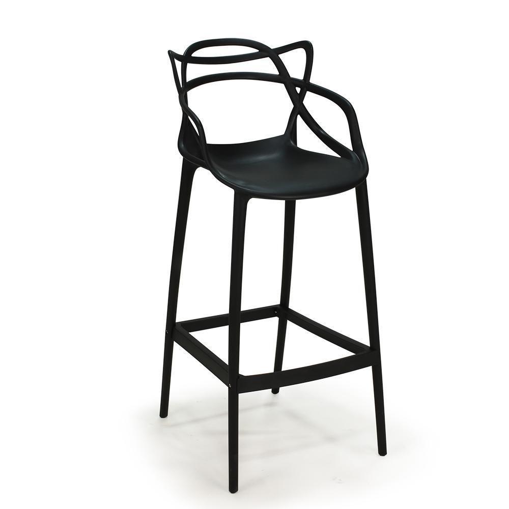 Banqueta Alta Allegra Design Cozinha Bancada Preto - 2