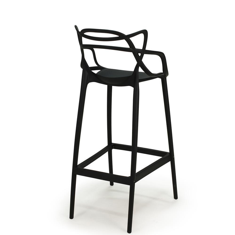 Banqueta Alta Allegra Design Cozinha Bancada Preto - 3