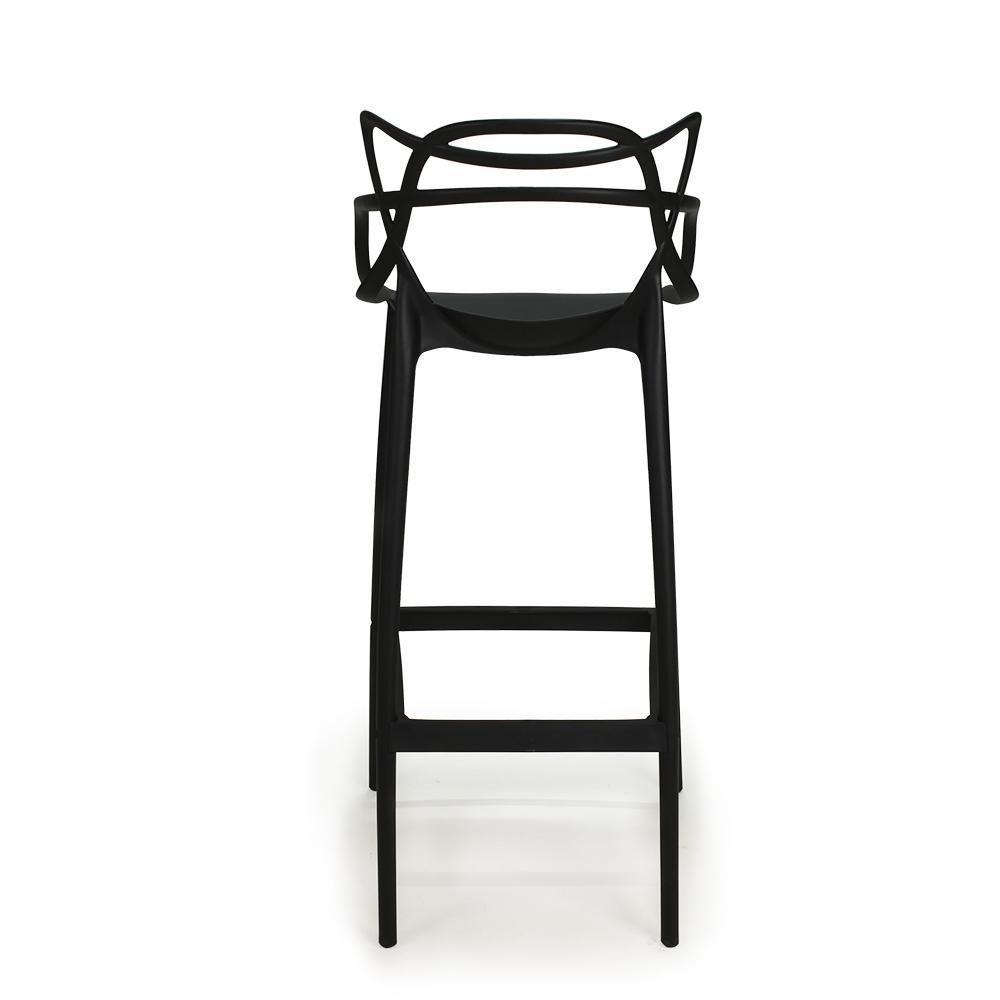 Banqueta Alta Allegra Design Cozinha Bancada Preto - 4