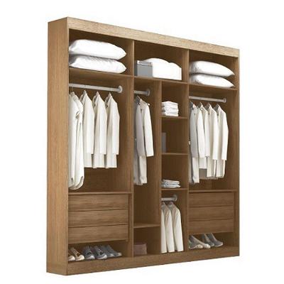 Guarda Roupa Casal Pernambuco 6 Portas 6 Gavetas IMBUIA-OFF WHIT MDF