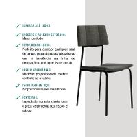 Conjunto Sala De Jantar Guatemala 4 Cadeiras Carraro Grafite/preto/nogal - 9