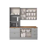 Cozinha Compacta 3 Peças Com Paneleiro Torre Quente Amy Casa 812 Cinza - 4