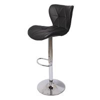 Banqueta Alta Estofada c/encosto p/Cozinha Gir. Preta - 1