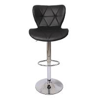 Banqueta Alta Estofada c/encosto p/Cozinha Gir. Preta - 5