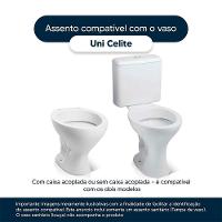 Assento Sanitário Poliéster Uni Branco Para Vaso Celite