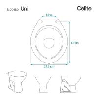 Assento Sanitário Poliéster Uni Branco Para Vaso Celite - 5