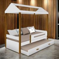 Cama Casa Solt. Lara Branco/mel C/ Auxiliar - 1