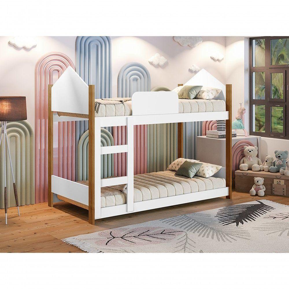 Beliche Infantil Magia Branco Grenat Com Colchões - Gabrielli Móveis - 1