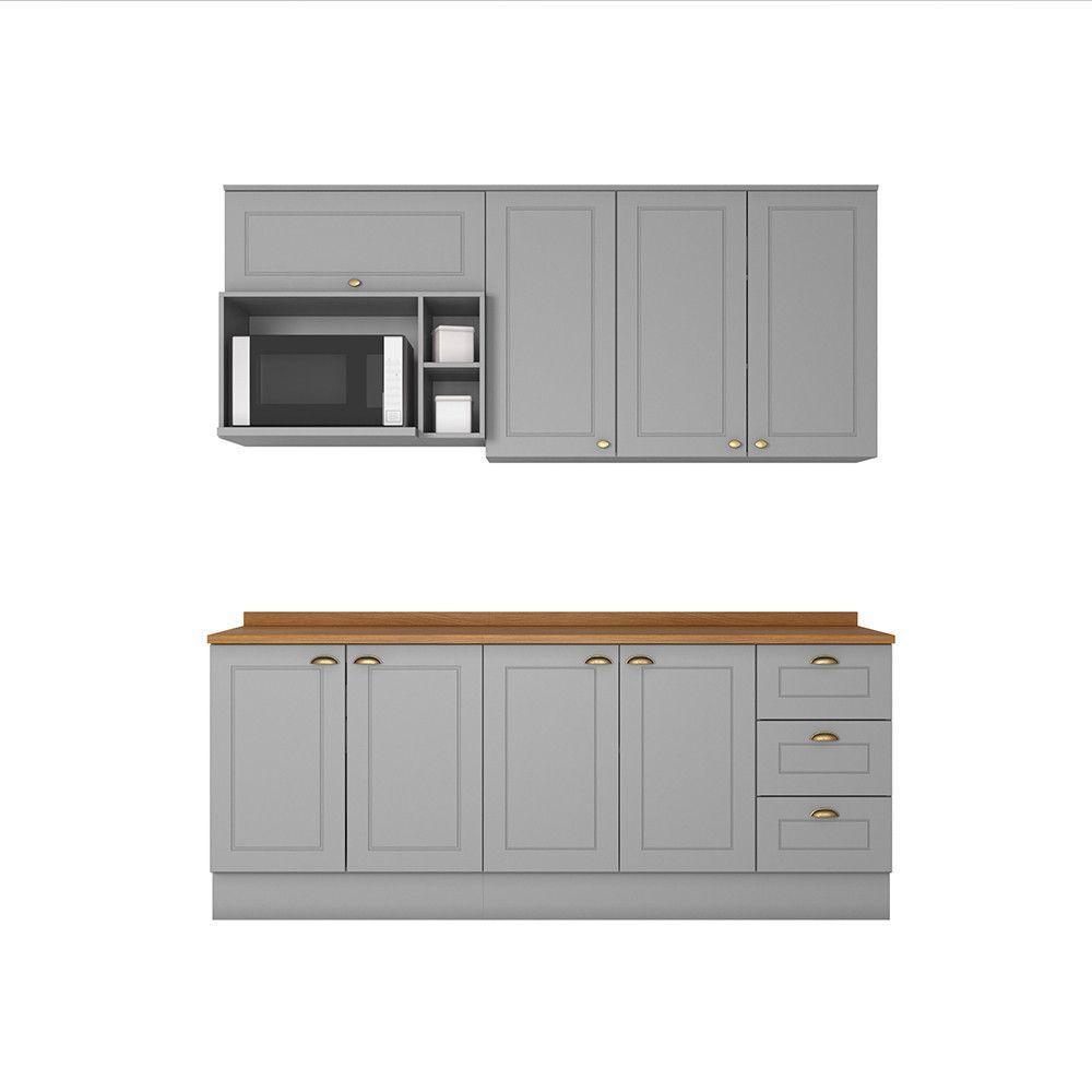 Cozinha Compacta 5 Peças Com Tampo Amy Casa 812 Cinza - 2