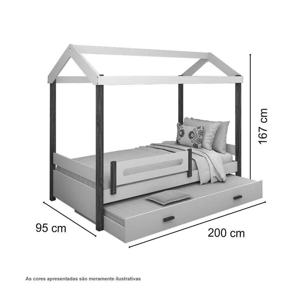 Cama Eliz Branco/mel Solteiro C/ Auxiliar E 02 Colchões - 2