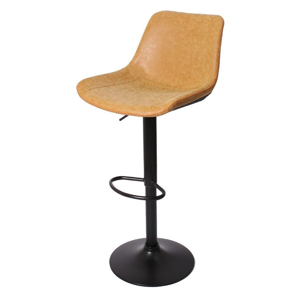 Banqueta Alta Estofada c/encosto p/Cozinha Gir.Caramelo - 1