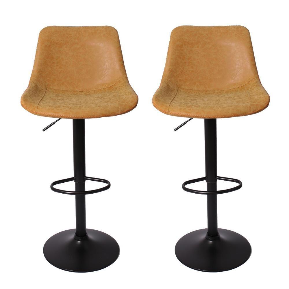 Kit 2 Banquetas Estofadas c/encosto p/Cozinha Gir.Caramelo - 1