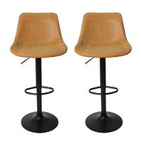 Kit 2 Banquetas Estofadas c/encosto p/Cozinha Gir.Caramelo - 1