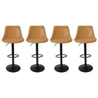 Kit 4 Banquetas Estofadas c/encosto p/Cozinha Gir.Caramelo - 1