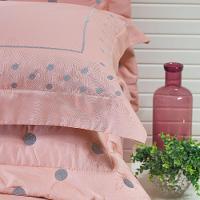 Jogo Cama Lençol Garland King Bordado 100% Algodão Acetinado 400 Fios 4 Peças - Rosê E Cinza - 7