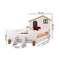 Cama Infantil Casinha Branco Mel E Preto Com Colchão - 2