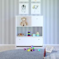 Estante Infantil Organizadora Com Nichos 2 Gavetas Cindy L03 Branco - Mpozenato - 1