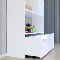 Estante Infantil Organizadora Com Nichos 2 Gavetas Cindy L03 Branco - Mpozenato - 5