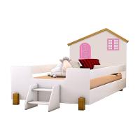 Cama Solteiro Casinha Branco Mel E Rosa Com 2 Luminárias E Colchão - 9