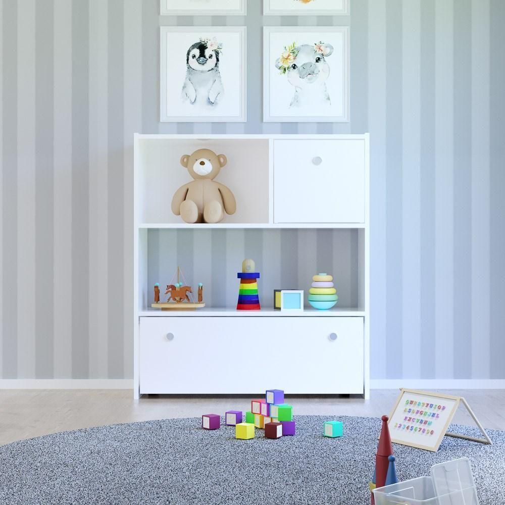 Estante Infantil Organizadora Com Nichos 2 Gavetas Susie Branco - Lumil Móveis - 2