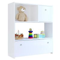 Estante Infantil Organizadora Com Nichos 2 Gavetas Susie Branco - Lumil Móveis - 1
