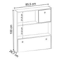 Estante Infantil Organizadora Com Nichos 2 Gavetas Susie Branco - Lumil Móveis - 7