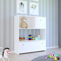 Estante Infantil Organizadora Com Nichos 2 Gavetas Susie Branco - Lumil Móveis - 11