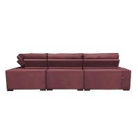 Sofa De Canto Retrátil E Reclinável De Molas Cama Inbox Austin 3,65x2,54 Ou 2,54x3,65 Velusoft Vinho