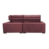 Sofa De Canto Retrátil E Reclinável Com Molas Cama Inbox Austin 2,40m X 2,40m Suede Velusoft Vinho - 3