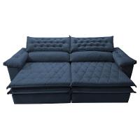 Sofá Retrátil E Reclinável Molas Ensacadas Cama Inbox Botonê 2,52m Espuma Viscoelástico Suede Azul - 5