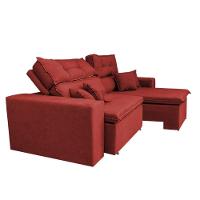Sofá Cairo 1,82m Retrátil, Reclinável Tecido Suede Vermelho - 2