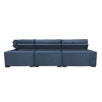 Sofa De Canto Retrátil E Reclinável Com Molas Cama Inbox Austin 3,65x2,54 Ou 2,54x3,65 Velusoft Azul