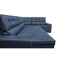 Sofa De Canto Retrátil E Reclinável Com Molas Cama Inbox Austin 3,65x2,54 Ou 2,54x3,65 Velusoft Azul - 6