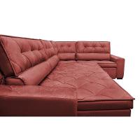 Sofa De Canto Retrátil E Reclinável Cama Inbox Austin 3,45x2,44 Ou 2,44x3,45 Velusoft Vermelho - 6