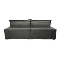Sofa Retrátil E Reclinável 2,32m Com Molas Ensacadas Cama Inbox Soft Tecido Suede Cinza - 2