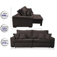 Sofa Retrátil E Reclinável Com Molas Cama Inbox Premium 3,12m Tecido Em Linho Marrom - 7