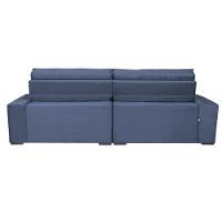 Sofá Austin 2,62m Retrátil, Reclinável Com Molas No Assento E Almofadas, Tecido Suede Azul - 5