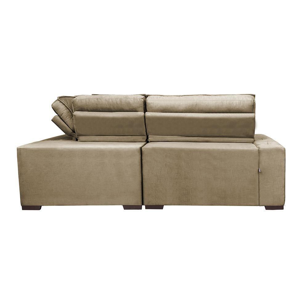 Sofa De Canto Retrátil E Reclinável Com Molas Cama Inbox Austin 2,70m X 2,70m Suede Velusoft Castor - 7