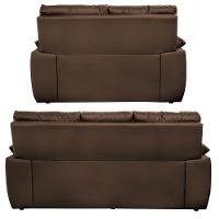 Conjunto Sofá Luxemburgo 3 E 2 Lugares 1,52m E 2,02m Courino Marrom - 2