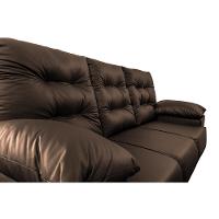 Conjunto Sofá Luxemburgo 3 E 2 Lugares 1,52m E 2,02m Courino Marrom