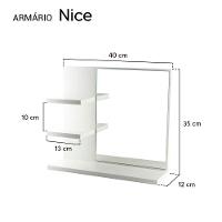 Armário Para Banheiro Com Espelho Nice Branco 40Cm - 2