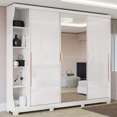 Guarda Roupa Casal 3 Portas de Correr 6 Gavetas Branco F542