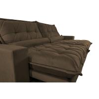 Sofa Retrátil E Reclinável 2,72m Com Molas Ensacadas Cama Inbox Soft Tecido Suede Café - 5