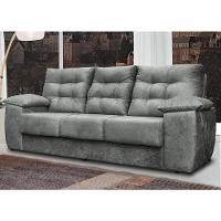 Sofá Luxemburgo 3 Lugares 2,02m Tecido Suede Cinza - 1