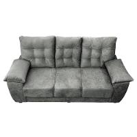 Sofá Luxemburgo 3 Lugares 2,02m Tecido Suede Cinza - 3