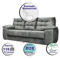 Sofá Luxemburgo 3 Lugares 2,02m Tecido Suede Cinza - 5