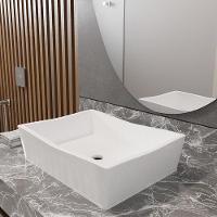 Cuba Pia Para Banheiro Retangular Atena Branco Branco - 1