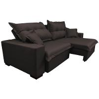 Sofá Retrátil E Reclinável Com Molas Ensacadas Cama Inbox Prime 2,52m Tecido Linho Marrom - 2